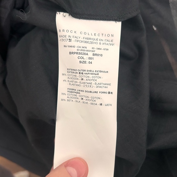 Brock Collection Scoop Neckline Classic Black Mini Dress with Puff Sleeves - Picture 4 of 4